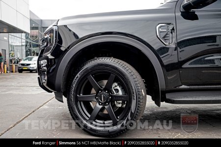 20x9.0 Simmons S6 Matte Black NCT on Ford Ranger