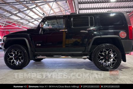 20x9.0 Simmons MAX X11 BKWAA on Hummer H3