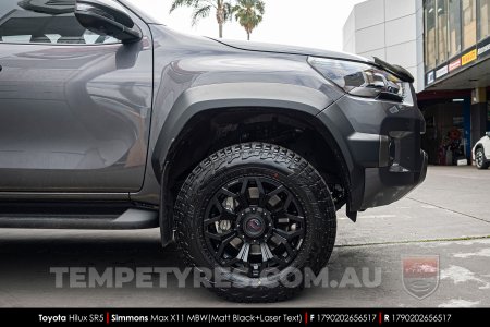 17x9.0 Simmons MAX X11 MBW on Toyota Hilux SR5