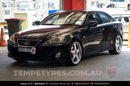 19x8.5 19x9.5 Simmons FR-1 Silver on Lexus IS