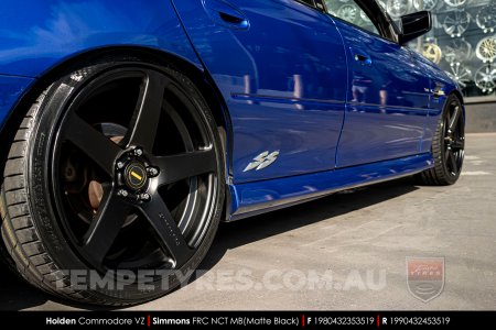 19x8.0 19x9.0 Simmons FR-C Matte Black NCT on Holden Commodore VZ