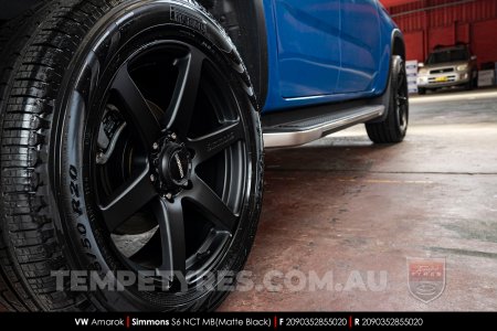 20x9.0 Simmons S6 Matte Black NCT on VW Amarok