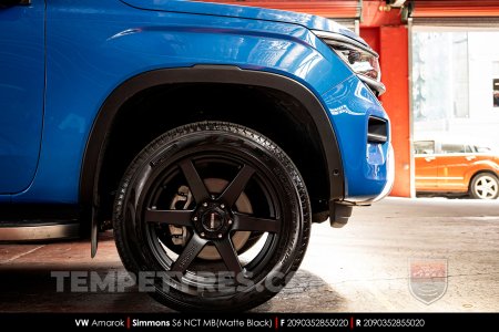 20x9.0 Simmons S6 Matte Black NCT on VW Amarok