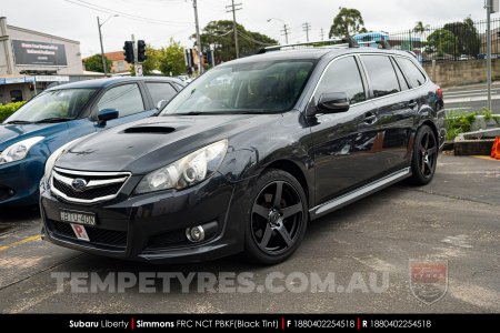 18x8.0 18x9.0 Simmons FR-C Black Tint NCT on Subaru Liberty