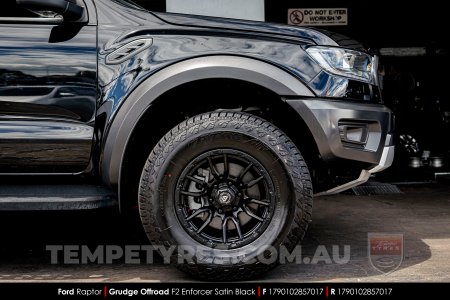 17x9.0 Grudge Offroad F2 Enforcer Satin Black on Ford Ranger Raptor