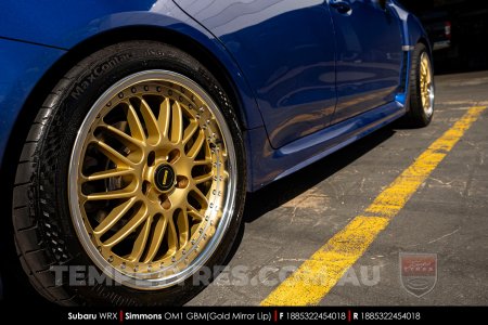 18x8.5 Simmons OM-1 Gold on Subaru WRX