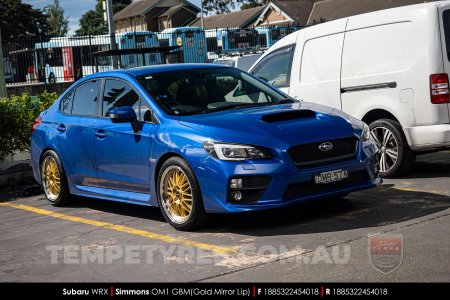 18x8.5 Simmons OM-1 Gold on Subaru WRX