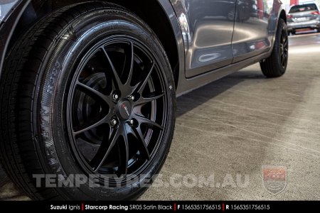 15x6.5 Starcorp Racing SR05 Satin Black on Suzuki Ignis