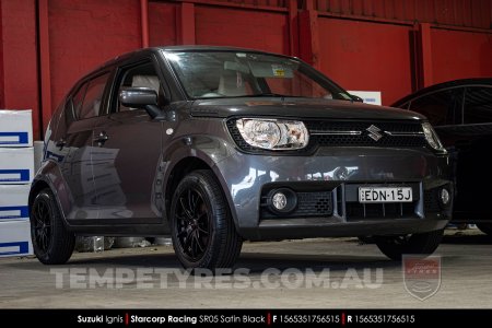 15x6.5 Starcorp Racing SR05 Satin Black on Suzuki Ignis