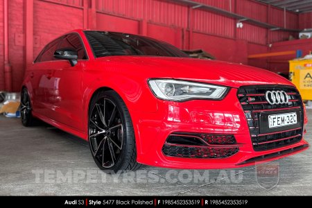 19x8.5 Style5477 Black Polished on Audi S3