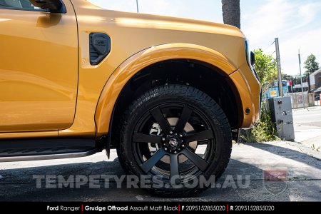 20x9.5 Grudge Offroad ASSAULT Matt Black on Ford Ranger