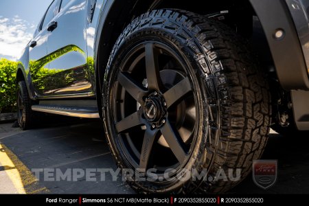 20x9.0 Simmons S6 Matte Black NCT on Ford Ranger