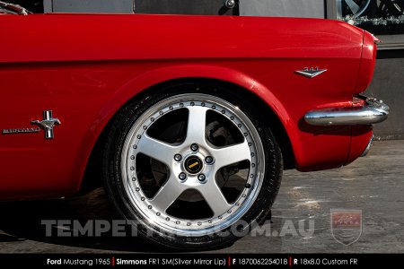 18x7.0 18x8.5 Simmons FR-1 Silver on Ford Mustang