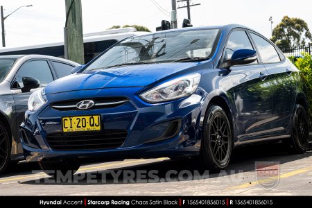 15x6.5 Starcorp Racing L2018 CHAOS on Hyundai Accent