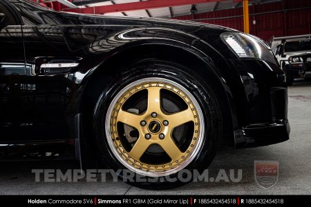 18x8.5 18x9.5 Simmons FR-1 Gold on Holden Commodore