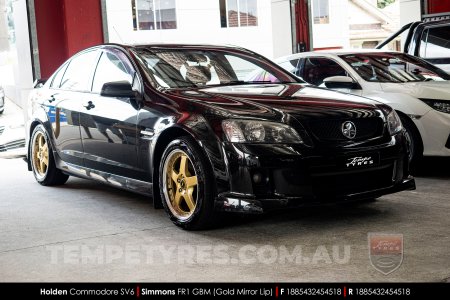 18x8.5 18x9.5 Simmons FR-1 Gold on Holden Commodore