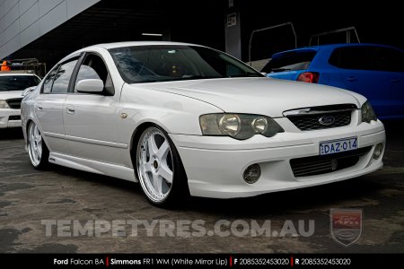 20x8.5 20x9.5 Simmons FR-1 White on Ford Falcon