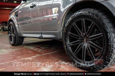 20x8.5 MOZA 913 Nighthawk Satin Black on Range Rover Sport