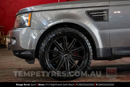 20x8.5 MOZA 913 Nighthawk Satin Black on Range Rover Sport