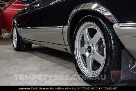 17x7.0 17x8.5 Simmons FR-1 Silver on Mercedes 500SE