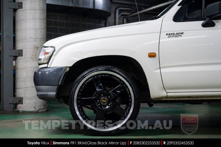 20x8.5 20x9.5 Simmons FR-1 Gloss Black on Toyota Hilux