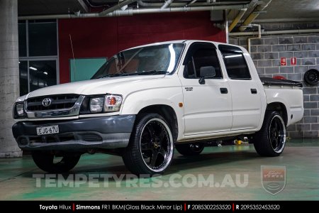 20x8.5 20x9.5 Simmons FR-1 Gloss Black on Toyota Hilux