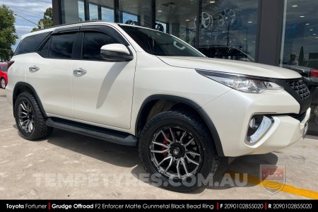 20x9.0 Grudge Offroad F2 Enforcer Matte Gunmetal on Toyota Fortuner