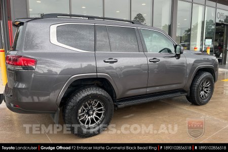 18x9.0 Grudge Offroad F2 Enforcer Matte Gunmetal on Toyota Landcruiser