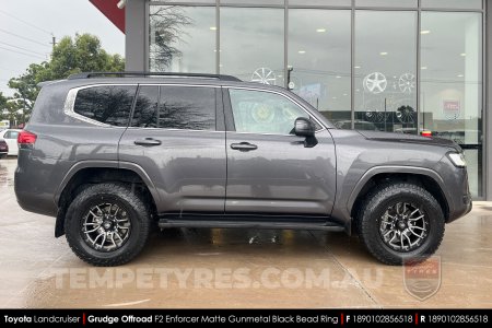 18x9.0 Grudge Offroad F2 Enforcer Matte Gunmetal on Toyota Landcruiser