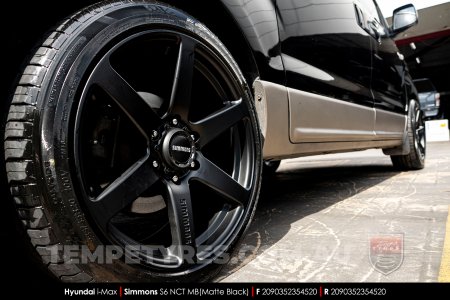 20x9.0 Simmons S6 Matte Black NCT on Hyundai iMax