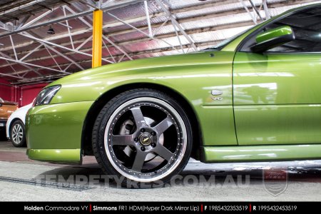19x8.5 19x9.5 Simmons FR-1 Hyper Dark on Holden Commodore VY