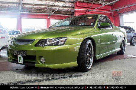 19x8.5 19x9.5 Simmons FR-1 Hyper Dark on Holden Commodore VY