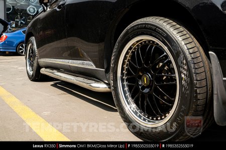 19x8.5 19x9.5 Simmons OM-1 Gloss Black on Lexus RX