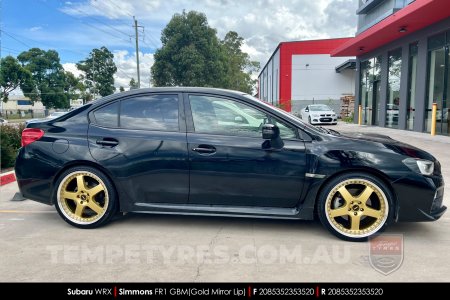 20x8.5 20x9.5 Simmons FR-1 Gold on Subaru WRX