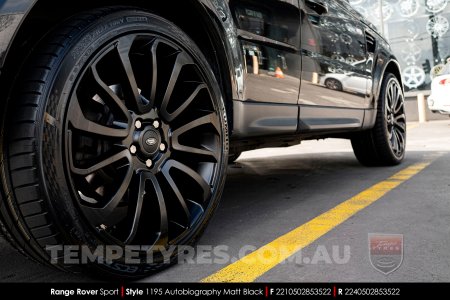 22x10 1195 Autobiography Matt Black on Range Rover Sport