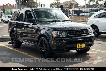 22x10 1195 Autobiography Matt Black on Range Rover Sport