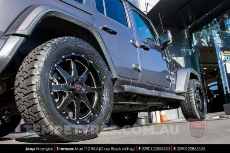 20x9.0 Simmons MAX T12 BKA on Jeep Wrangler