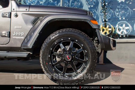 20x9.0 Simmons MAX T12 BKA on Jeep Wrangler