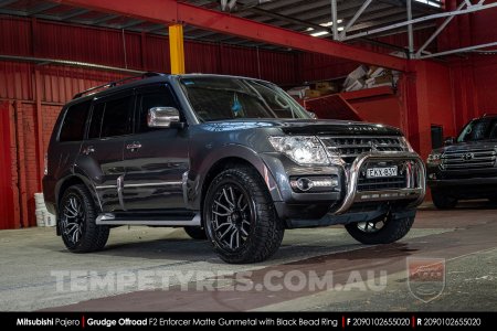 20x9.0 Grudge Offroad F2 Enforcer Matte Gunmetal on Mitsubishi Pajero