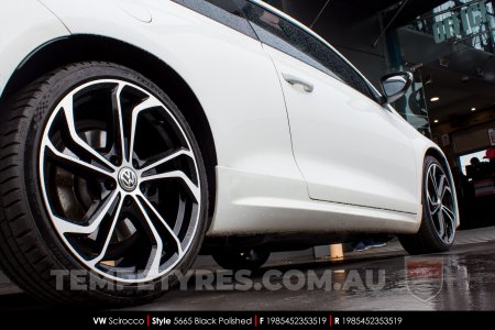 19x8.5 5665 Black Polished on VW Scirocco