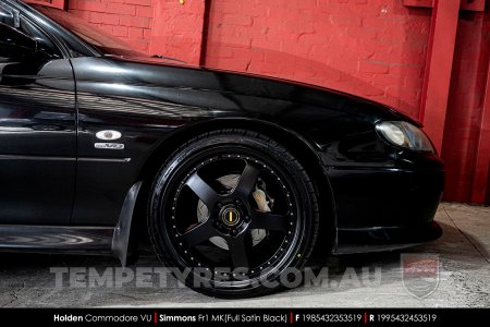 19x8.5 19x9.5 Simmons FR-1 Satin Black on Holden Commodore