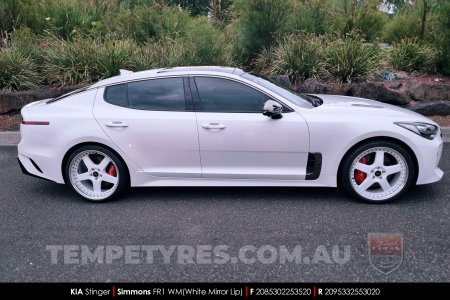 20x8.5 20x9.5 Simmons FR-1 White on Kia Stinger