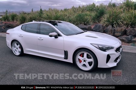 20x8.5 20x9.5 Simmons FR-1 White on Kia Stinger