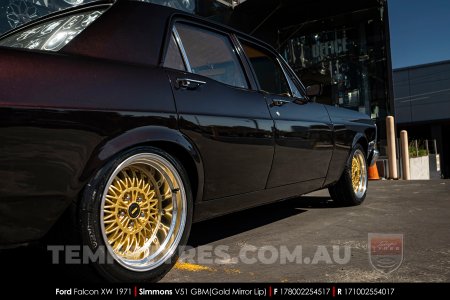 17x8.0 17x10 Simmons V51 GBM on Ford Falcon