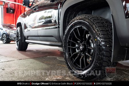 20x9.0 Grudge Offroad F2 Enforcer Satin Black on BYD Shark 6