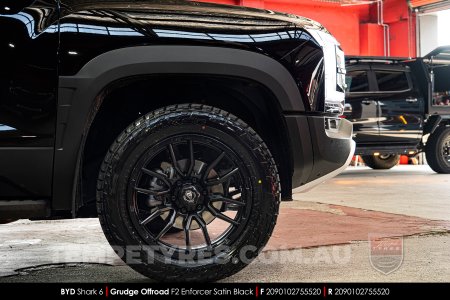 20x9.0 Grudge Offroad F2 Enforcer Satin Black on BYD Shark 6