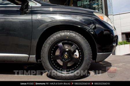 18x8.5 18x9.5 Simmons FR-1 Satin Black on Lexus RX