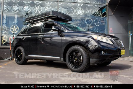 18x8.5 18x9.5 Simmons FR-1 Satin Black on Lexus RX