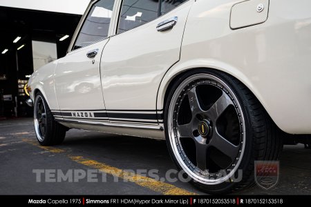 18x7.0 18x8.5 Simmons FR-1 Hyper Dark on Mazda Capella