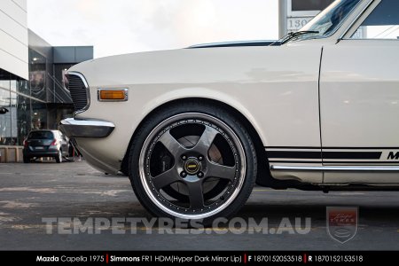 18x7.0 18x8.5 Simmons FR-1 Hyper Dark on Mazda Capella
